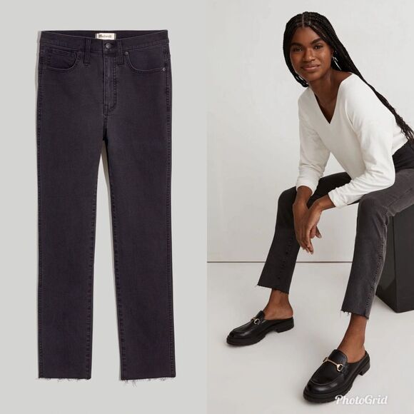 Madewell Petite Stovepipe Jeans in Banberry Wash: Raw-Hem Edition - Picture 1 of 8